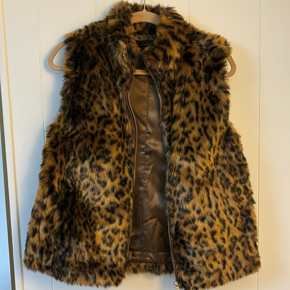 J crew faux fur vest